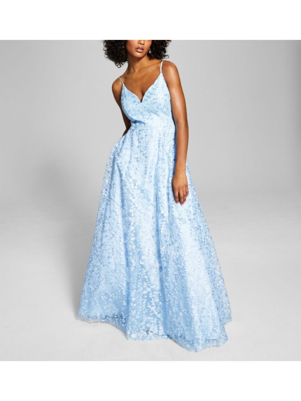 TLC Say Yes to the Prom Juniors Embroidered Embellished Dress Blue Size 7/8 NWT